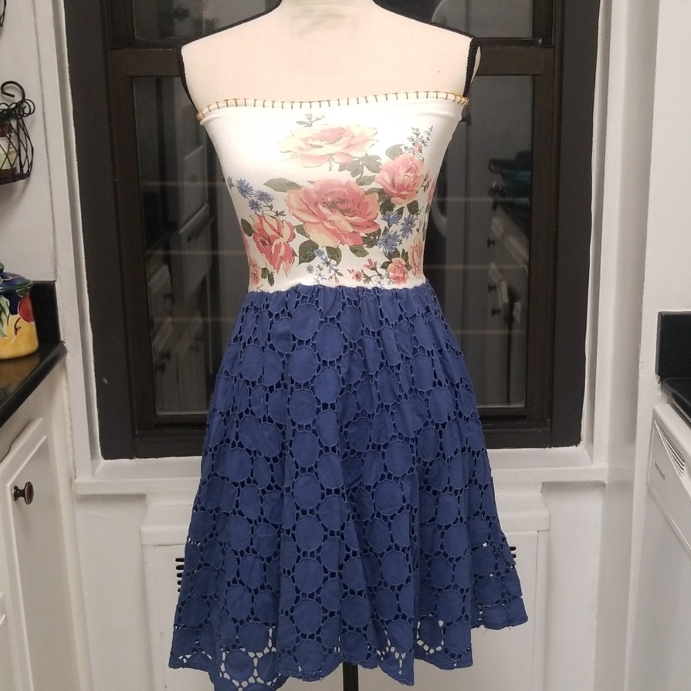 Anthropologie Floral Eyelet Mini